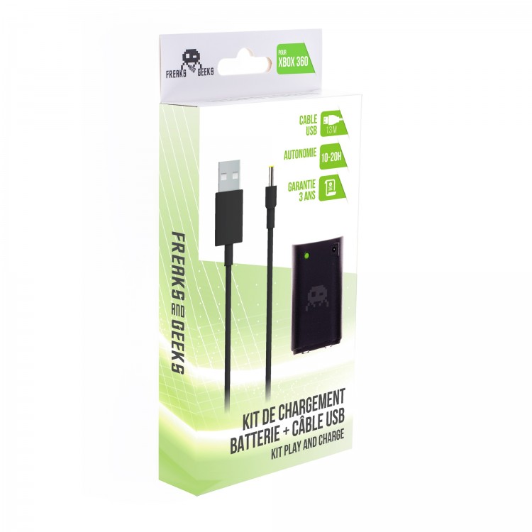 BATTERIE XBOX 360 3600MAH + CABLE DE RECHARGE