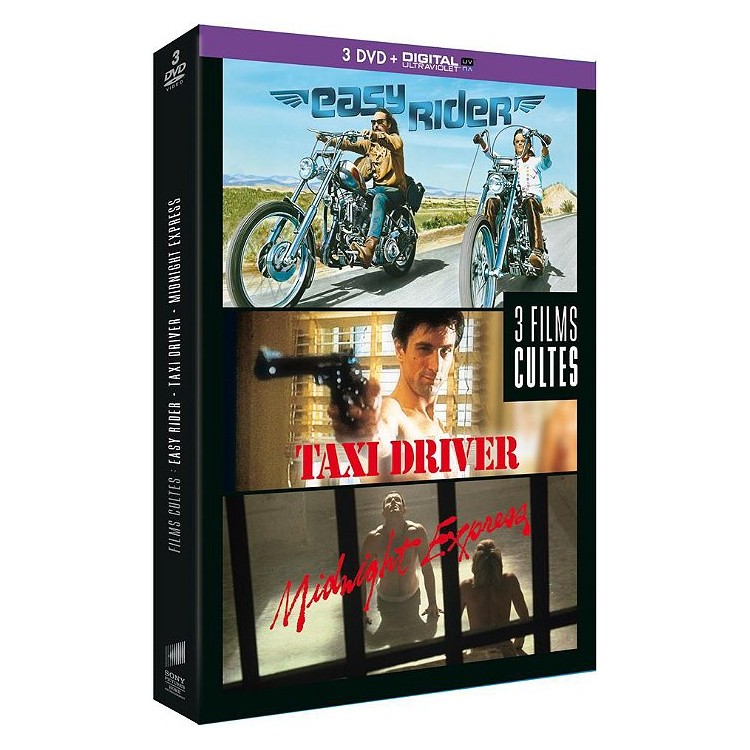 COFFRET FILMS CULTES EASY RIDER + TAXI DRIVER + MIDNIGHT EXPRESS